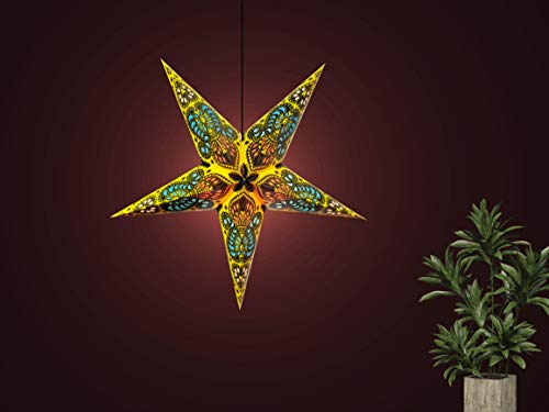 GLUN® Yellow Ganesh Design Paper Star Lantern Lampshade for All Party & Festival Hanging Christmas Xmas Day Decoration Birthday Party Home Pack of 2 (B0CQ4JTFDN) Amazon Price History, Amazon Price Tracker