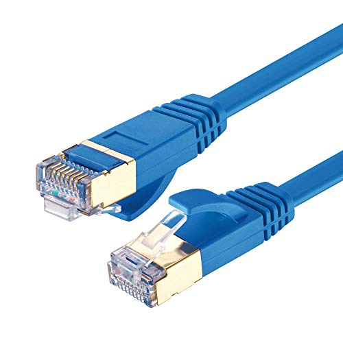 Cat 7 Ethernet Cable 25 ft Blue, MORELECS Cat 7 Internet Cable 25 ft Ethernet Cable RJ45 Network Cable Cat7 LAN Cable for PC Laptop Modem Router Cable Ethernet