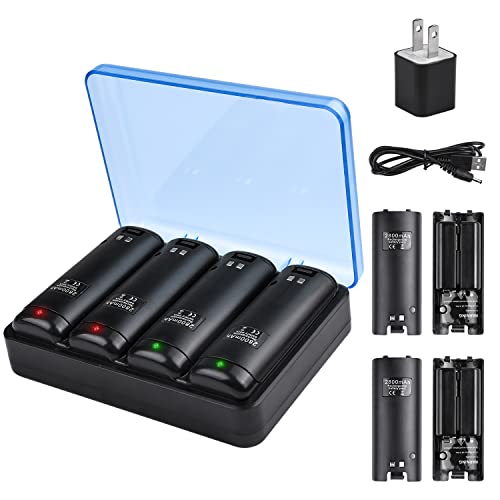 Upgraded Wii Remote Battery Charger Station, Covanm 4 Port Wii