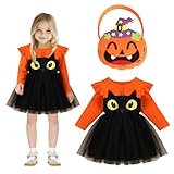 Disfraz de Halloween para niños, disfraz de calabaza para niños, tutú de tul con bolsillo de calabaza, vestido de calabaza, disfraz de calabaza para niñas, Halloween, disfraces, cosplay de 3 a 5 años