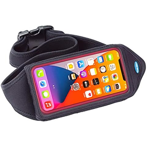 Tune Belt IP6 Running Belt for Men & Women, Universal Phone Waist Pack for Large Smartphones & Cases – Compatible with iPhone 16/15/14/13 Pro Max, Plus, Galaxy Ultra, Touchscreen Window, Extra Pocket Cover