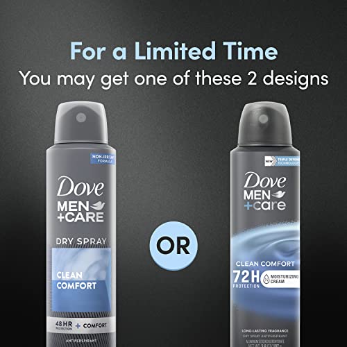 Dove Men+Care Antiperspirant Deodorant Clean Comfort Dry Spray For Men 72-Hour Sweat And Odor Protection With Triple Defense Technology 3.8 Oz #TOP2