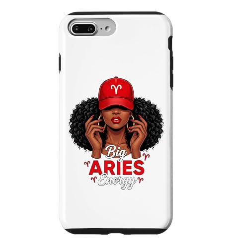 Big Energy Aries Zodiac Afro Women Red Cap Black Girl Women �X�}�z�P�[�X iPhone 7 Plus/8 Plus �p