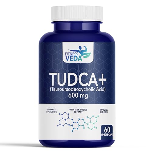 TUDCA 600mg Liver Support Supplement with Milk Thistle – 60 Capsules for Detox & Bile Flow – Supports Liver Health & Cleansing
