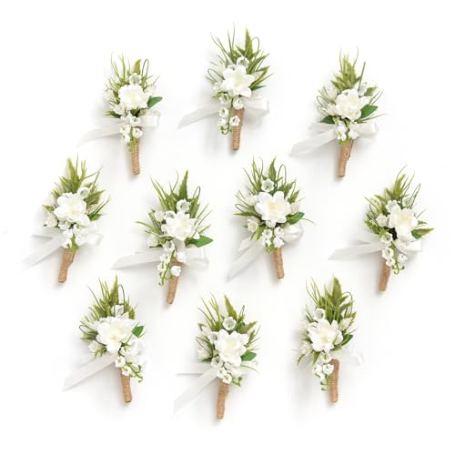 Ling's Moment Groomsmen Boutonniere Set (10pcs)