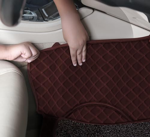 Image of Autofurnish Luxury 7D Car Mat Full Set for Mahindra XUV700 (6 Seater) 2024 || Luxury Leather Dual-Stitch Full Set 7D Car Floor Mat || 100% Waterproof || Color : Coffee Coffee