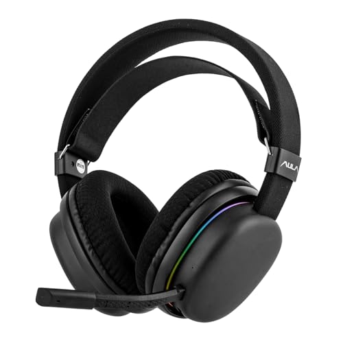 Image of MechLands Aula G7 Wireless Gaming Headset for PS4 /PS5 /PC /Switch, Over-Ear Headphones with Detachable Noise Canceling Mic, RGB, Surround Sound, 60H Battery, 2.4GHz /BT /Wired (Black)