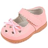 Femizee Girls Leather Bows Design Soft Round Toe Princess Dress Mary Jane Flat Shoes(Toddler/Little...