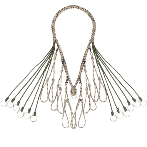 weryerker 2 in 1 Duck Call Lanyard Paracord Hunting Goose, Whistle Lanyard Nylon Game Call Lanyard Hand Braided （Army Green）