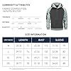 Wirltte Men's Hoodie Pullover Long Sleeve Hooded Sweatshirt Patchwork Top Work Hoodies with Kangaroo Pocket Grey XXL #5