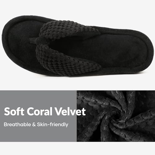 ULTRAIDEAS Women's Popcorn Flip Flop House Slipper with Memory Foam4