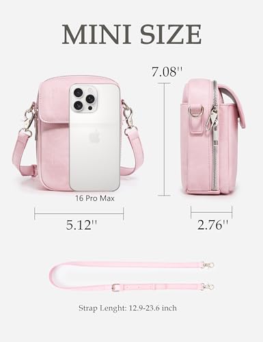 Image of Yarnic Small Crossbody Bag, Vegan Leather Cell Phone Purse for Women, Vintage Wallet Bag with Card Slots