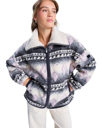 Roxy Feels Like Winter - Oversized Sherpa Zip Jacket for Women - Chaqueta oversize de sherpa - mujer - Marrón.