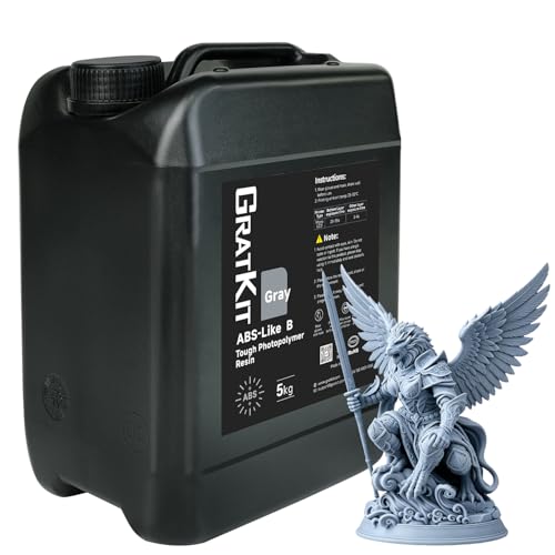 GratKit ABS-Like 3D Printer Resin, Higher Toughness, 5000g, Gray