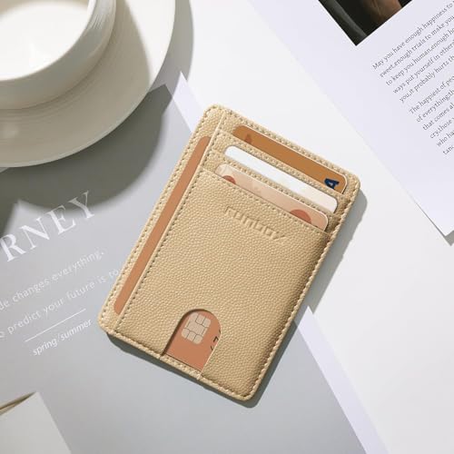 Image of RUNBOX Slim Minimalist Front Pocket RFID Blocking Leather Wallets for Men and Women Card Holder Wallets Gifts for men
