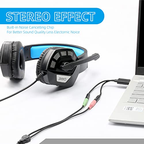 Ebeetech Usb To Dual 3.5Mm Audio Jack Adapter, Mic-Supported Headphone Adapter For Two Headphones, Speakers To Laptop, With 3-Pole 3.5Mm Jack Audio Cables (20Cm&100Cm) [3 Pack], Black #TOP3