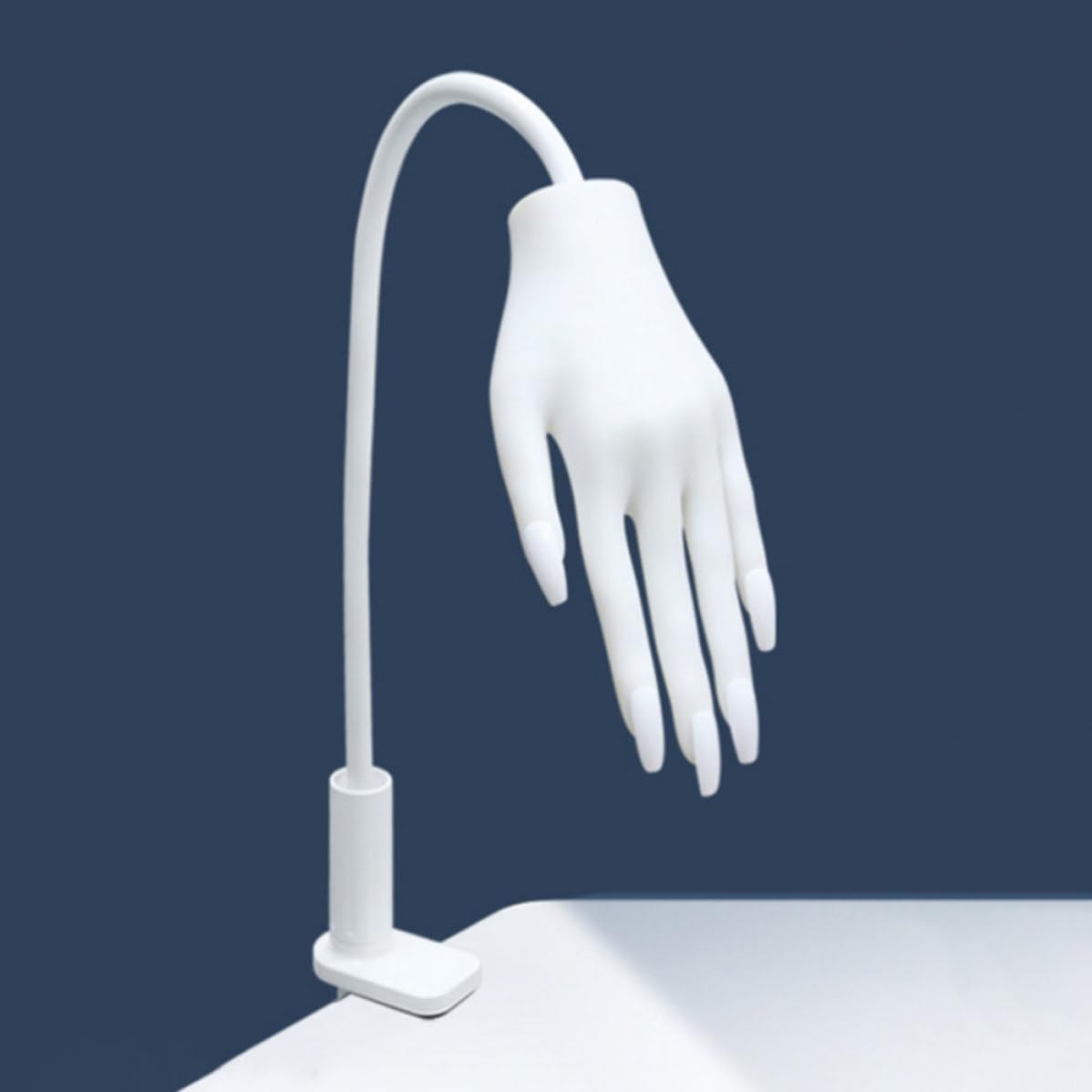 Mano de Práctica para Uñas Acrílicas de Plástico Blanco, Modelo Flexible para Aprendizaje y Enseñanza de Manicura, Adecuado para Principiantes y Profesionales