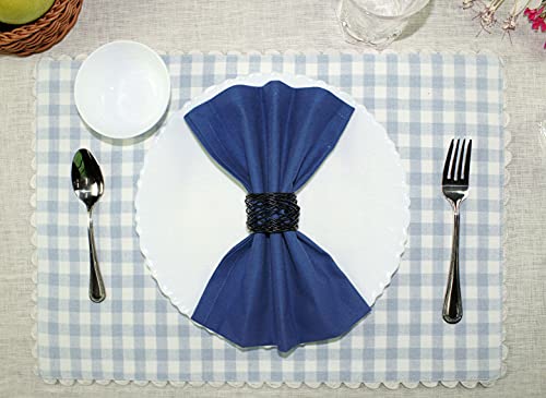 Cotton Craft Cloth Napkins - Set Of 12 Solid Color Cotton Everyday Lunch Dinner Napkin - Fall Harvest Christmas Holiday Birthday Party Gift Soft Washable Reusable Napkin - Oversized 20X20 - Navy Blue #TOP5