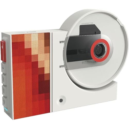 Lecteur CD Mural avec Haut-parleurs - Lecteur CD de Bureau avec télécommande, Lecture USB, Batterie Rechargeable, idéal pour la décoration intérieure et...