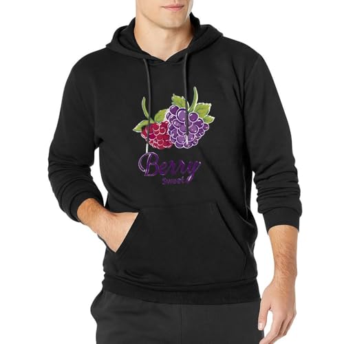 Sweet Berry Unisex Casual Hoodies Long Sleeve Lightweight Pullover Tops Loose Sweatshirt with Pocket