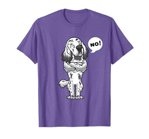 Perro Setter inglés testarudo Divertido Camiseta