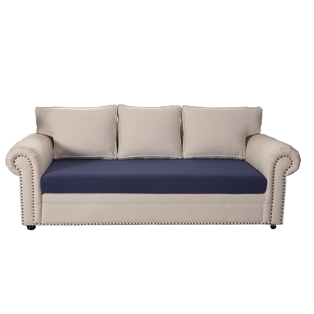 Bestenrose Sofa Cushion Cover Stretch Sofa Seat Cushion Cover 1piece Checks Jacquard Spandex Polyester Fabric Stretchy Seat Covers Protector for Furniture Protection Decoration (2 Seater, Navy) — image 1
