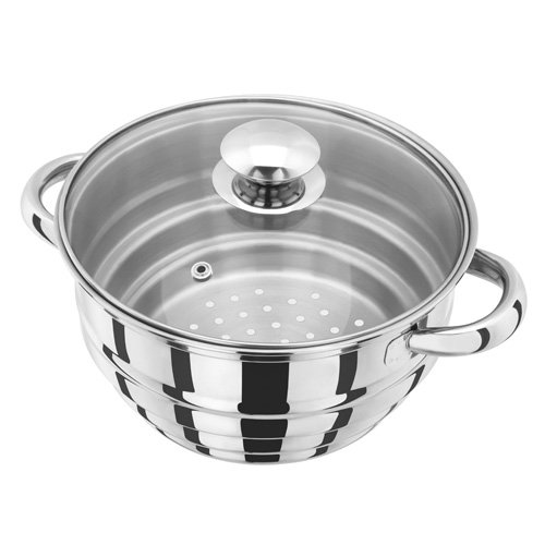 Judge HX12 Edelstahl Dampfkochtopf Einsatz mit Glasdeckel, 16 x 18...