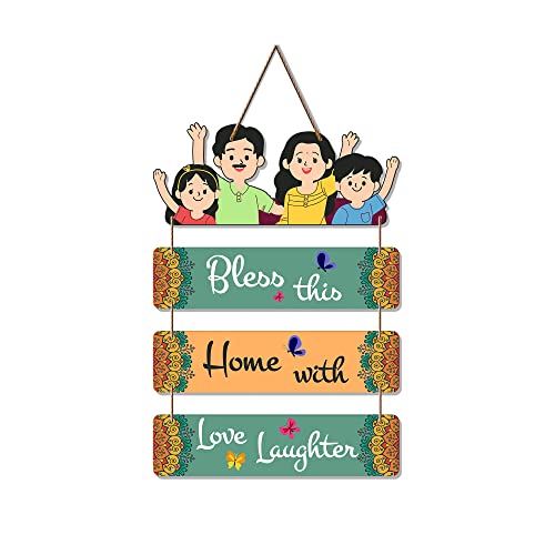 Image of Artvibes Home Quote Wooden Wall Hangings Decor For Home | Living Room | Quotes Decor Item | Home Quotes Wall Hanging | Modern Decor Items | Wall Poster | Artworks Hangings | Unique Gift (WH 6907N)