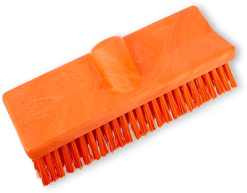 Image of SPARTA 40423EC24 Plastic Floor Scrub Brush, Wall Brush, Equipment Brush With Nonabsorbent Bristles For Industrial Kitchens, Hospitals, Commercial Cleaning, 10 Inches, Orange
