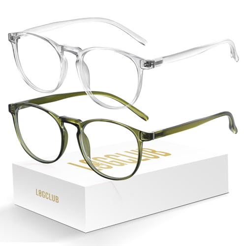 Image of 2 Pack Blue Light Glasses For Woman /Men Blue Retro Round Light Blocking Glasses