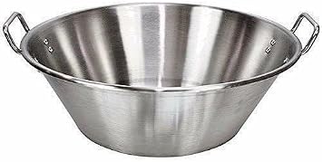 Cazo Para Carnitas 16" Stainless Steel Heavy Duty Acero Inoxidable Wok comal Fry Mexican Style