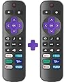 2 Pack Replacement Remote Control Only for Roku TV, Compatible with TCL Roku/Hisense Roku/Onn Roku Series Smart TVs (Not for Roku Stick, Box or Speaker)