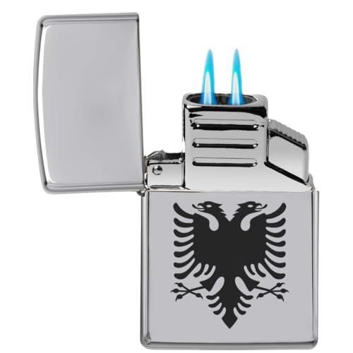 Encendedor soplete llama dual Albanés cromo miniatura 1