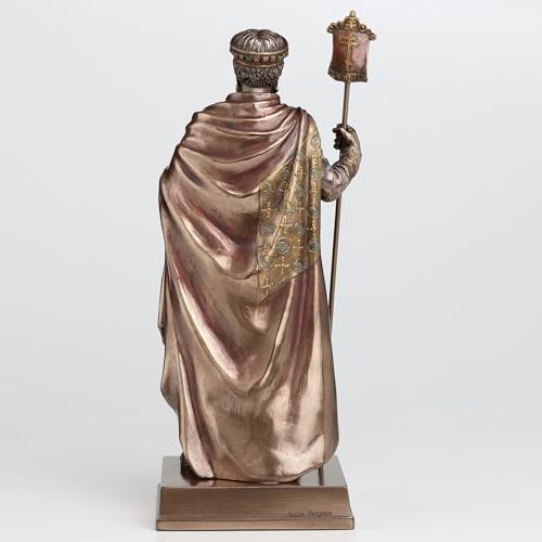 Estatua de Justiniano I en resina con acabado bronce 10.25 pulg miniatura 4
