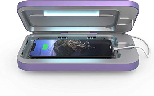 PhoneSoap 3 UV Cell Phone Sanitizer and Dual Universal Cell Phone Charger | Patented and Clinically Proven 360 Degree UV Light Sanitizer | Cleans and Charges All Phones (Periwinkle)