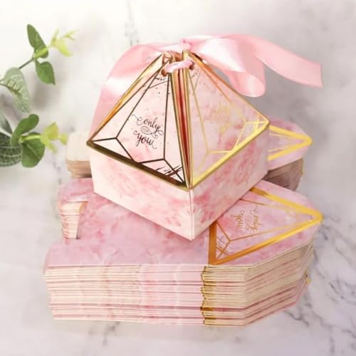 SATYAM KRAFT 20 Pcs Small Diamond Shape Folding Gift Boxes | Gift...
