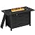 43" Propane Fire Pit, 50,000 BTU Steel Gas Fire Pit Table with Lid for Outside, Steel Lid & Lava Rock, 2 in 1 Fire Table, Adds Warmth to Gatherings & Parties on Patio, Deck, Garden & Backyard, Black