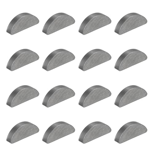MECCANIXITY 16 Pcs Woodruff Key, 19x4x7mm Carbon Steel Metric Woodruff Semicircle Key Half Moon Tool Keys for Mechanical Fasteners Industry
