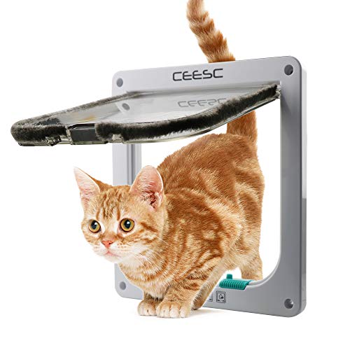 CEESC Porte Chatière Magnétique pour Animal Domestique avec Serrure à 4 Voies, 3 Tailles et 3 Couleurs - pour Chats, Chiots et Chiens de Petite Taille – vue 9