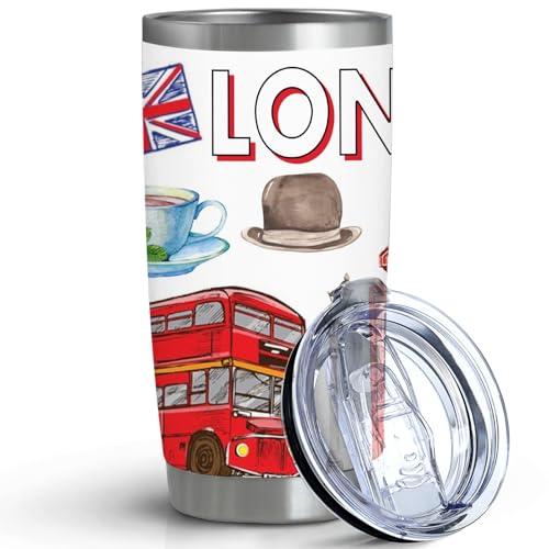 Image of City Travel Mug for City Lover,20oz Double Wall Tumbler Vacuum Insulated Stainless Steel Coffee Cups (London)