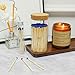 Meya Luxury Colored Safety Matches | 4-Inch Long Matches in Glass Jar | Perfect for Lighting Candles | 150 PIECES | 10 CANDLES AND EXTRA EMPTY JAR GIFT (BLUE)