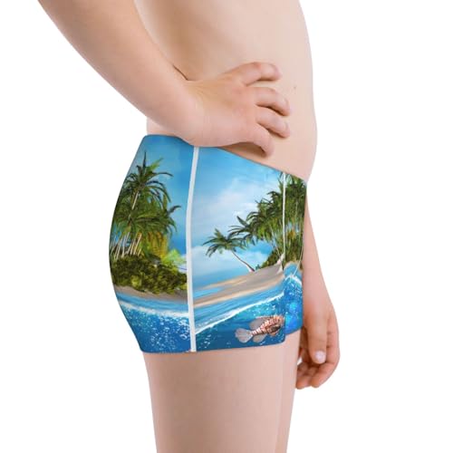 Boys' Cotton Boxer Brief Soft Underwear-Island And Coral Reef2