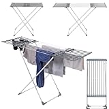 KADAX Ausziehbarer Wäscheständer mit 17m Trockenfläche, Flexible Breite von 85–155 cm, Großer Wäschetrockner für Innen & Außen, Trockenständer für Wäsche