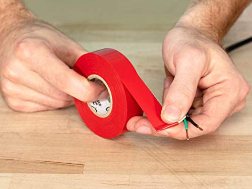 Image of Secure Red Electrical Tape 3 /4 Inch x 66 Feet - 5 Pack