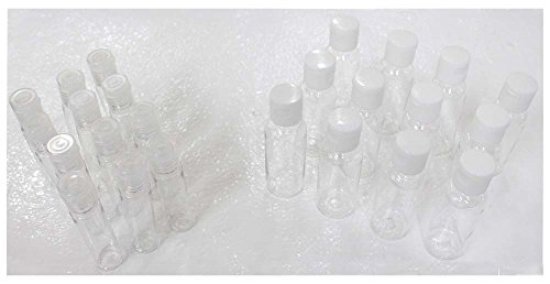 ToolUSA 24-Piece Durable PET Plastic Vials Set | 12mL & 30mL Containers with Funnels | Transparent, Leak-Proof & TSA-Compliant | Ideal for Travel & Storage