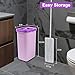 BOSHENG Mop and Bucket with Wringer Set, Hands Free Flat Floor Mop and Bucket, 5 Washable Microfiber Pads Included, Wet and Dry Use, Home Floor Cleaning System for All Floor Types and Windows,Purple