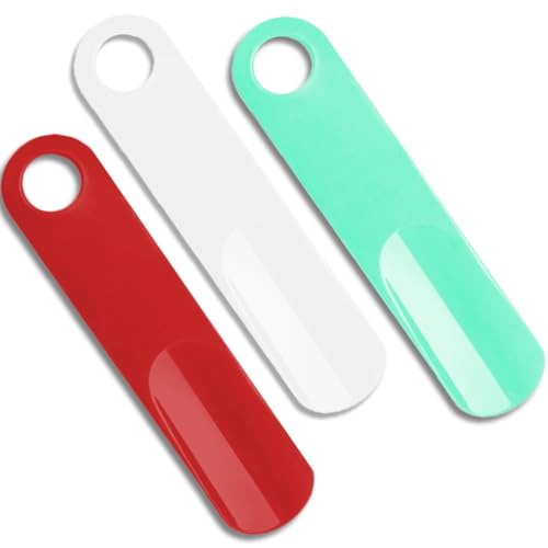 Shoe Horn 3 Pack - Durable Shoe Horns for Men, Women, Seniors & Kids - Slim Shoe Spoon Design for Boots & Sneakers - Compact Travel Shoe Horn & Boot Shoe Horn for Home & Travel Use (Color Mixing)