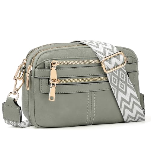 Crossbody Bags for Women, 6-Pockets Purses for Women, Vegan Leath...