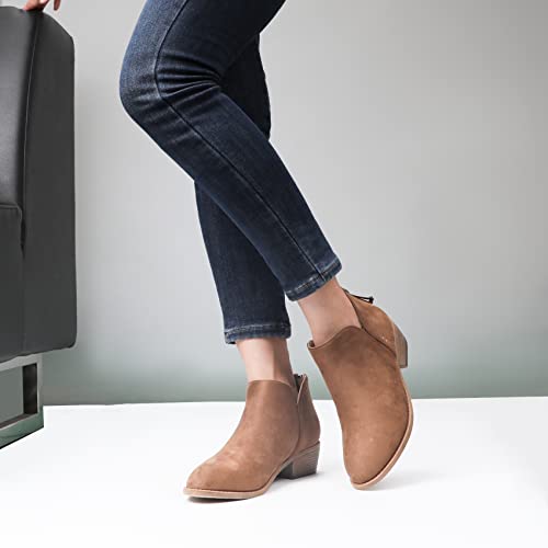 Ankle Boots for Women.Women's Low Heeled Booties.Fashion Thick Heel Design4