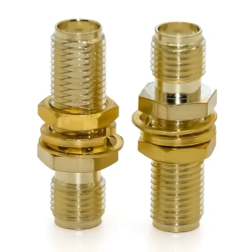 2PCS SMA Nut Bulkhead Connector SMA Female to Female miniatura 4